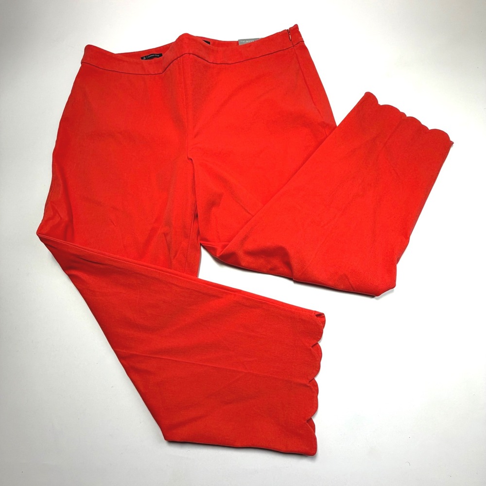 Talbots‎ Chatham Crop Pants NWT Size 16 Coral Scallop Hem Stretch Slim Leg